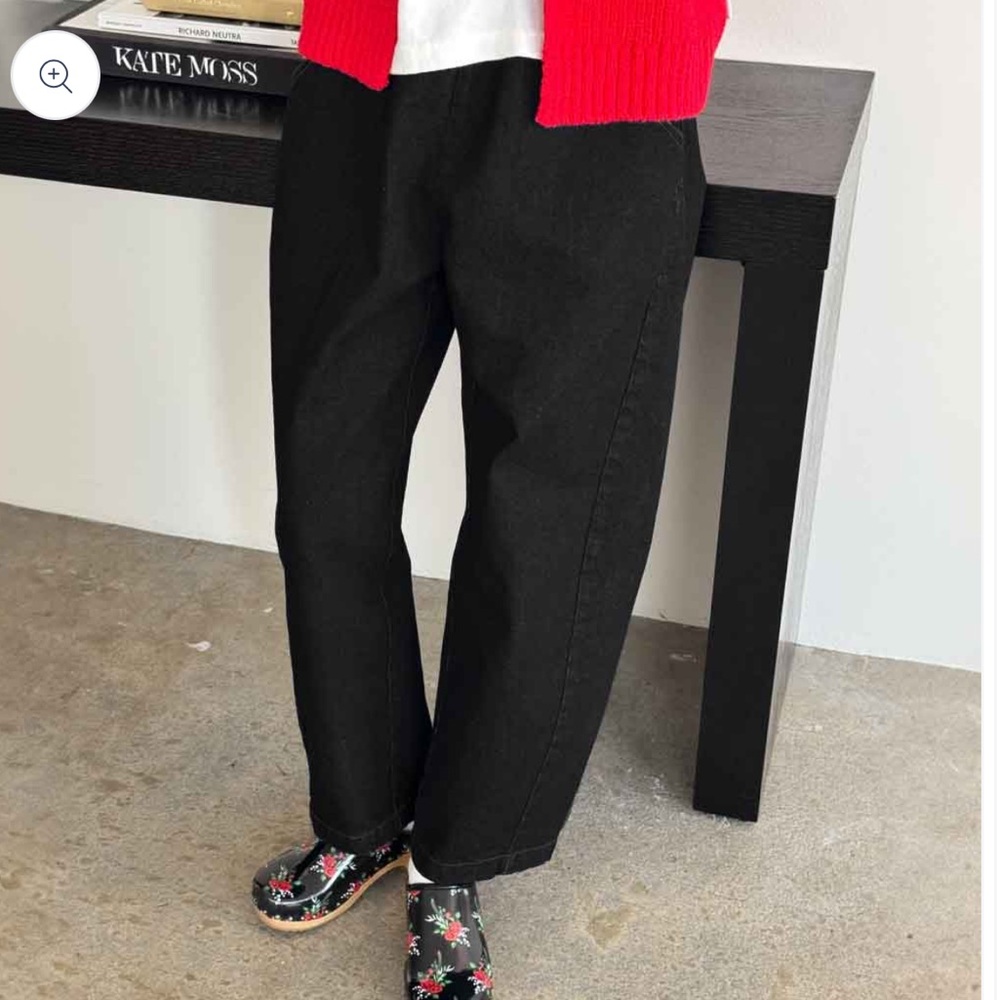 Black Ankle-Length Wide-Leg Pants